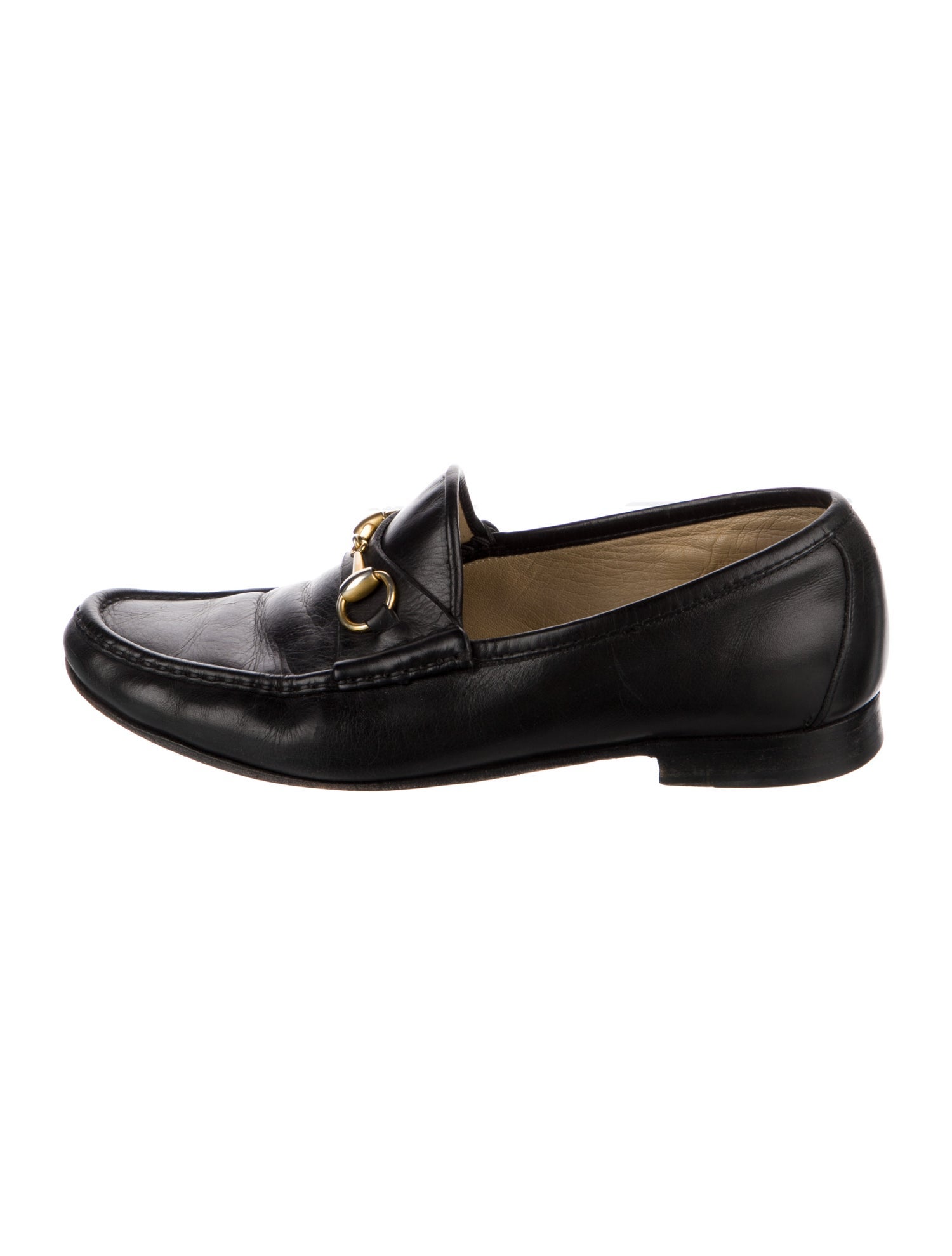 Gucci Web Accent Leather Dress Loafers
