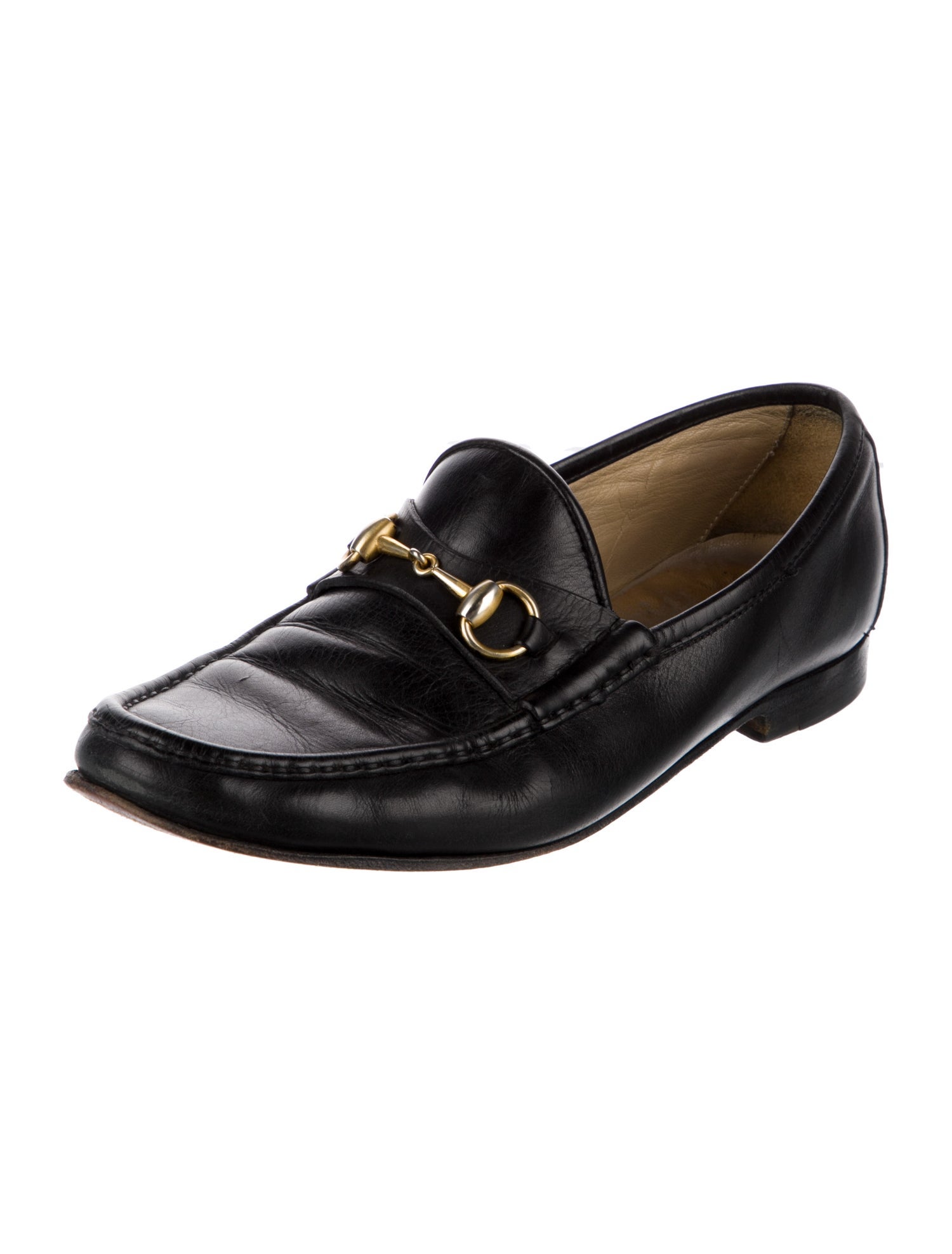 Gucci Web Accent Leather Dress Loafers