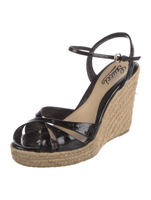 Gucci Micro GG Monogram Patent Leather Espadrilles