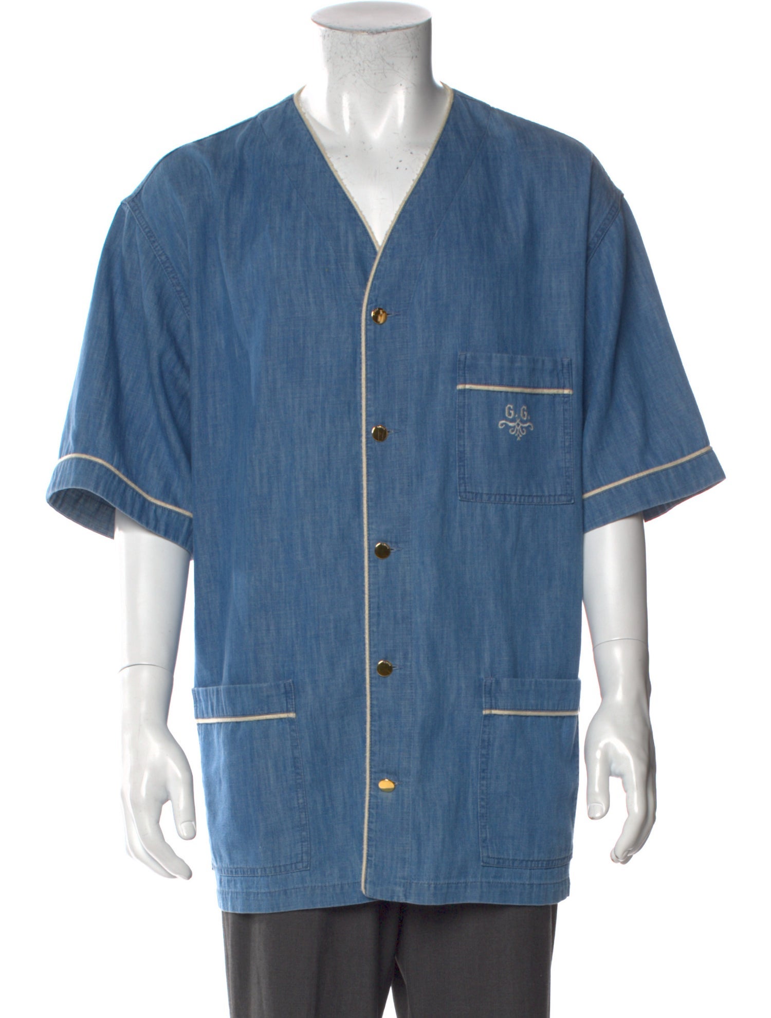 Gucci Three-Quarter Sleeve Denim Shirt w/ Tags