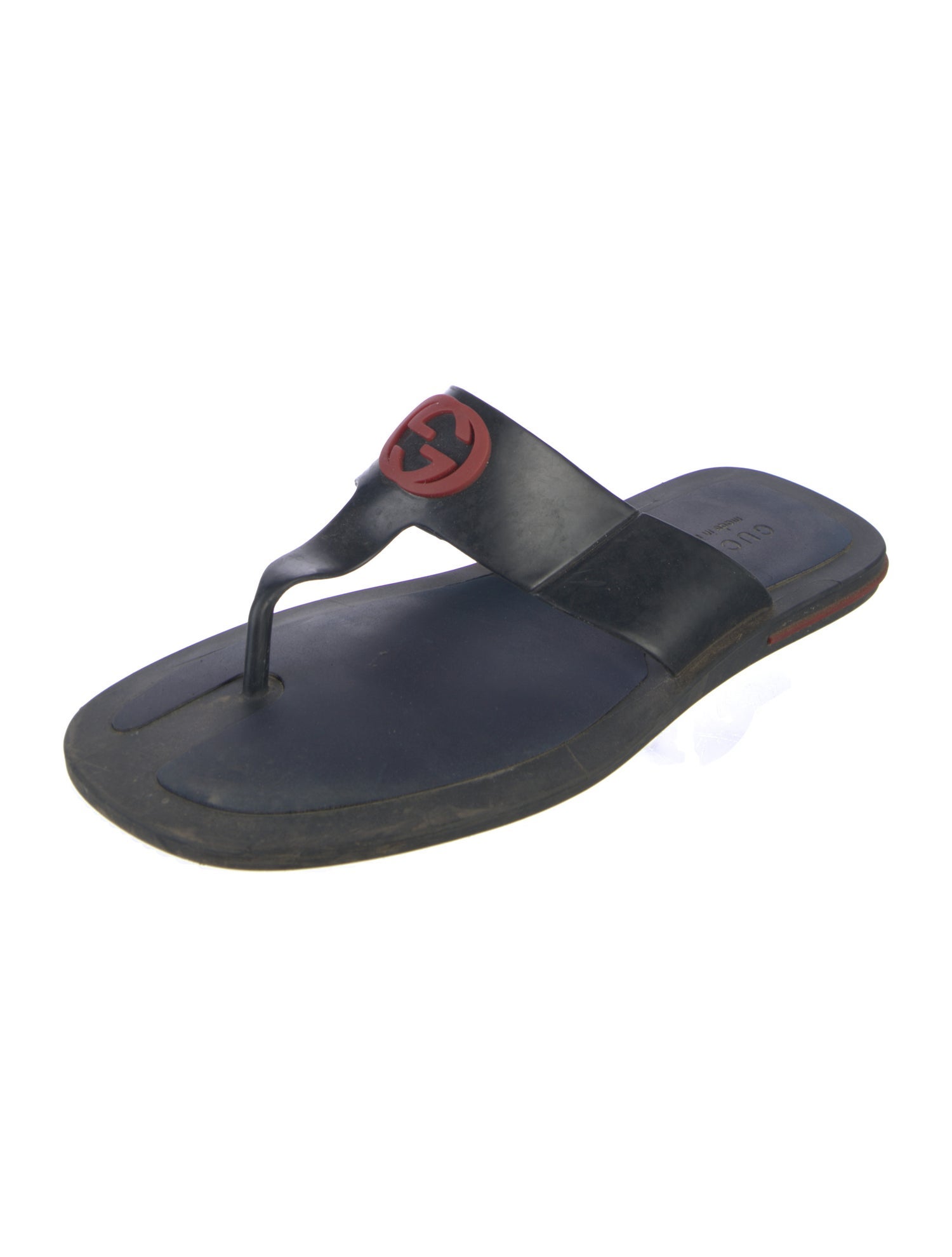 Gucci Interlocking G Logo Rubber Flip Flops