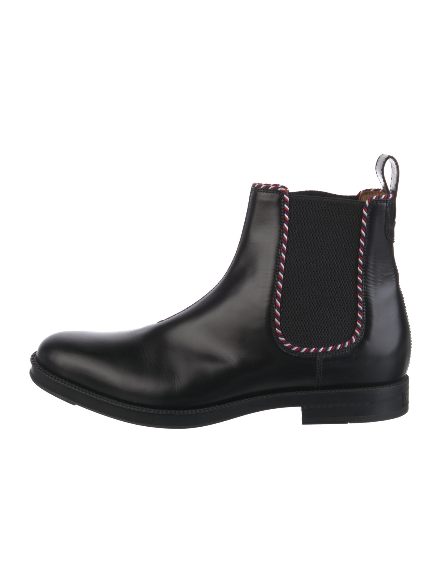 Gucci Sylvie Web Accent Leather Chelsea Boots