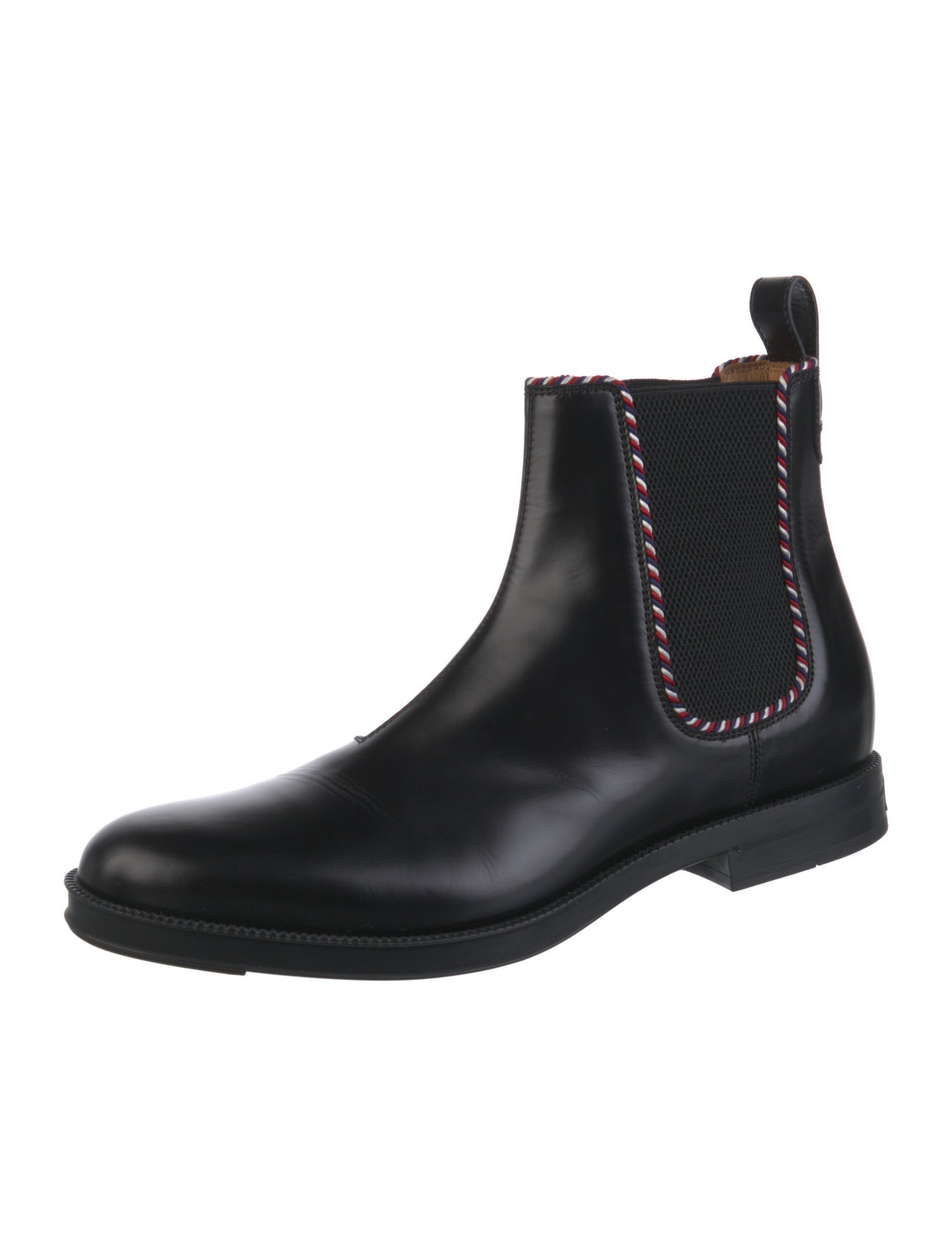 Gucci Sylvie Web Accent Leather Chelsea Boots