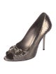 Gucci Horsebit Accent Snakeskin Pumps