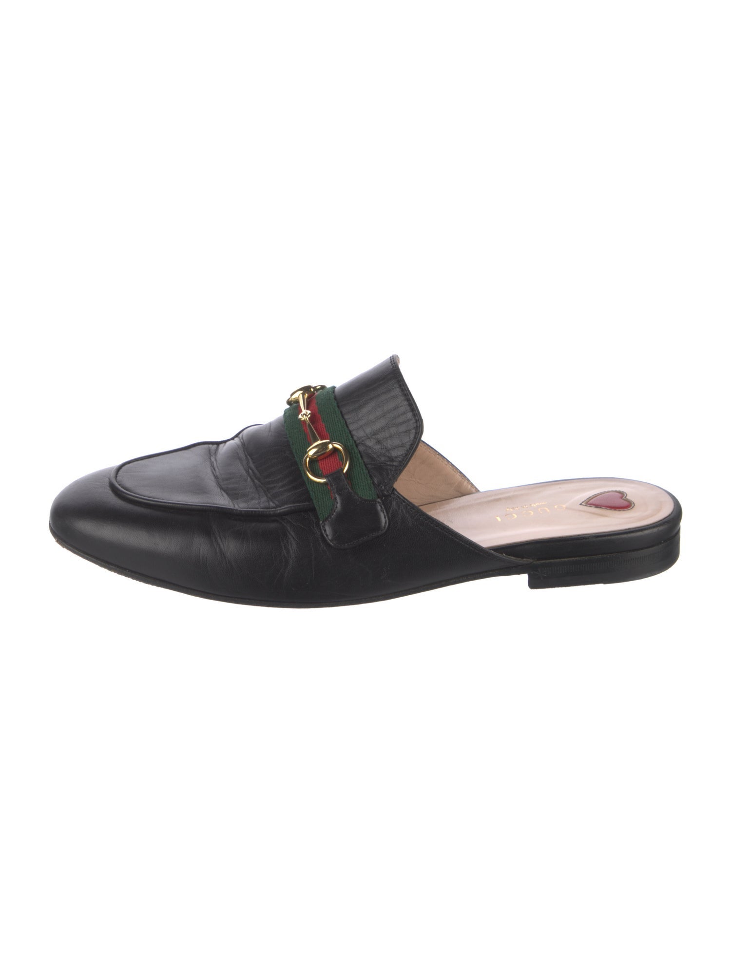 Gucci Web Accent Leather Mules