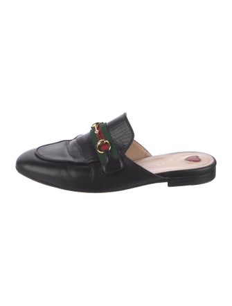 Gucci Web Accent Leather Mules