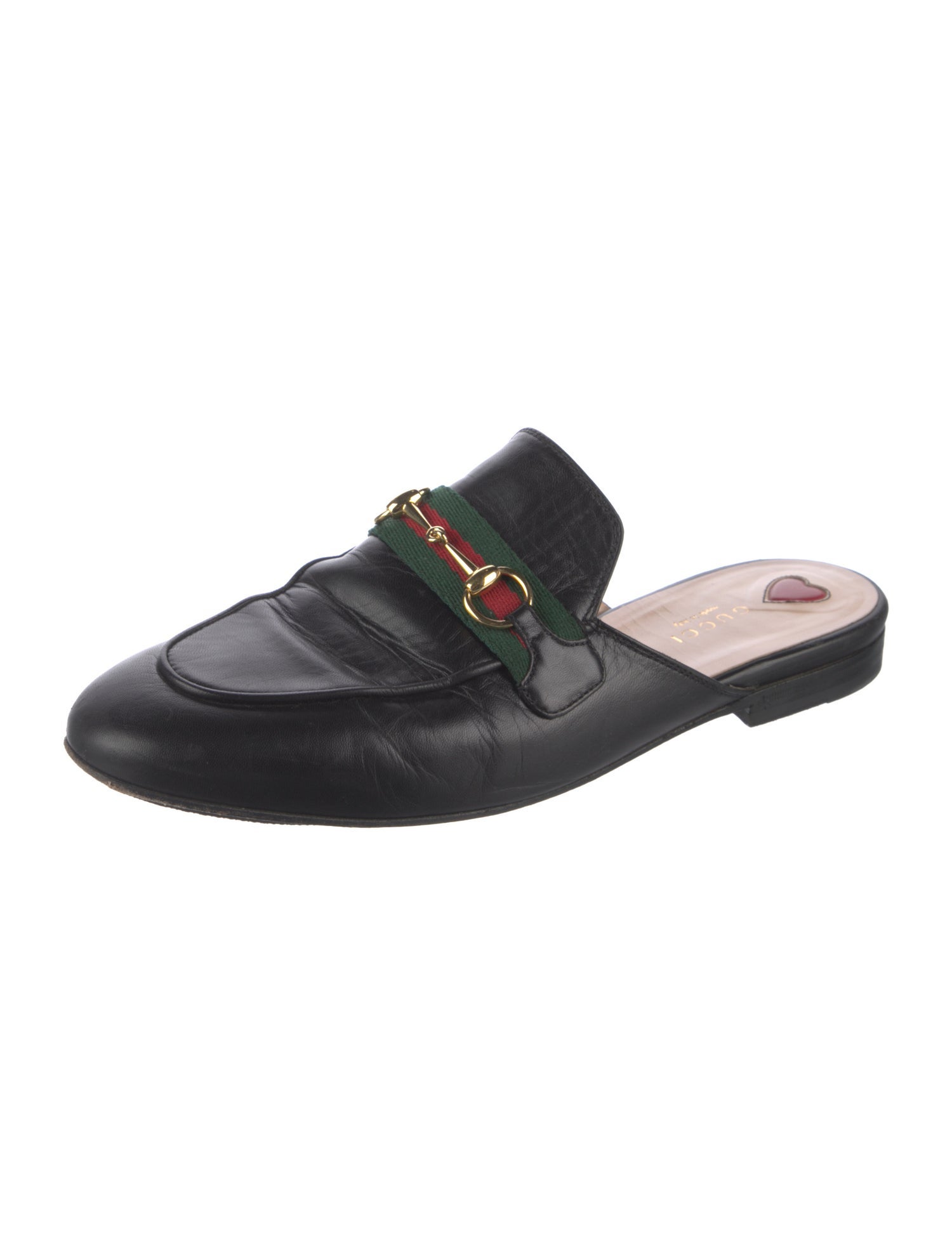 Gucci Web Accent Leather Mules