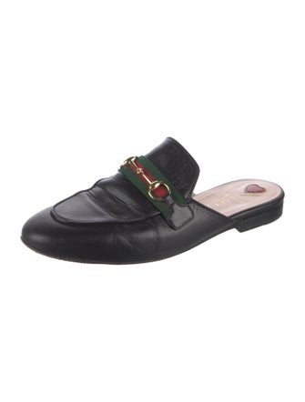 Gucci Web Accent Leather Mules