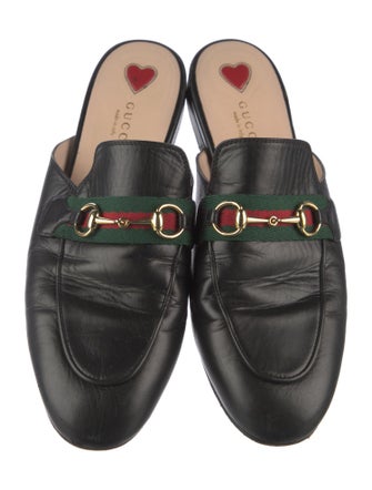 Gucci Web Accent Leather Mules