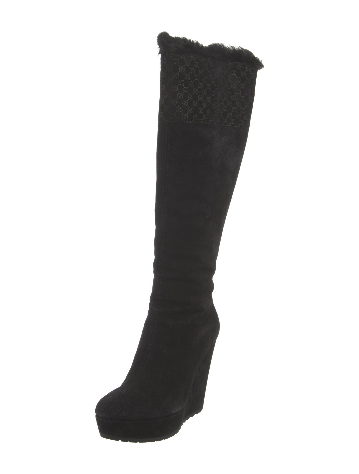 Gucci Interlocking G Logo Suede Boots