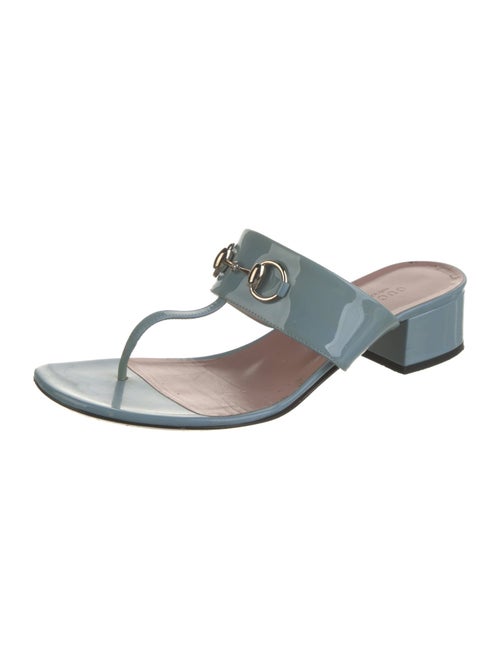 Gucci Horsebit Accent Patent Leather Slides