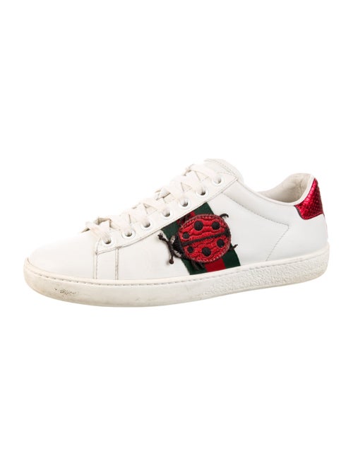 Gucci Web Accent Leather Sneakers