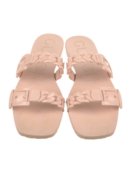 Gucci Rubber Chain-Link Accents Slides