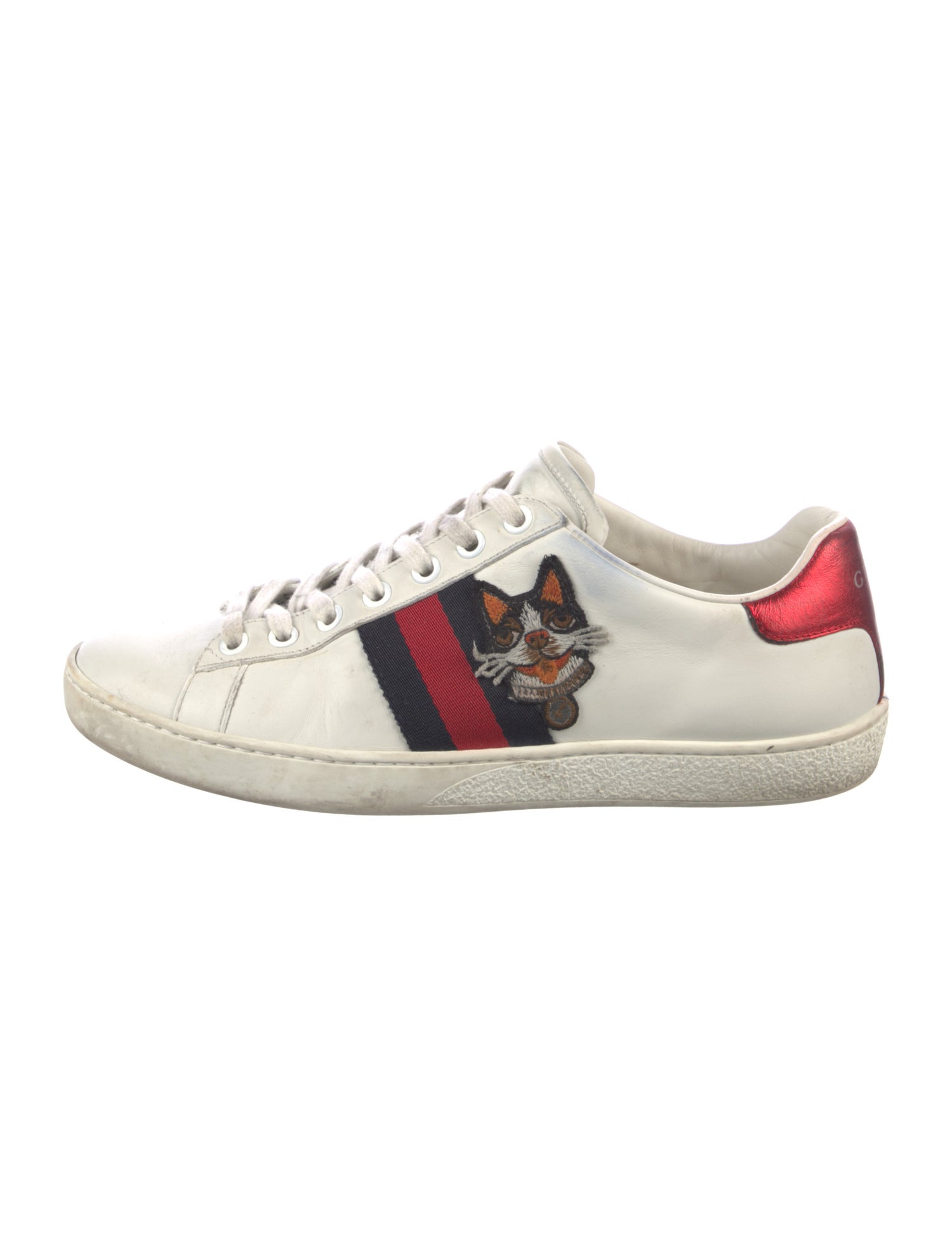 Gucci Leather Colorblock Pattern Sneakers