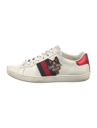Gucci Leather Colorblock Pattern Sneakers