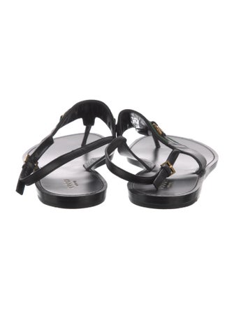 Gucci Web Accent Leather Trim Embellishment Slingback Sandals