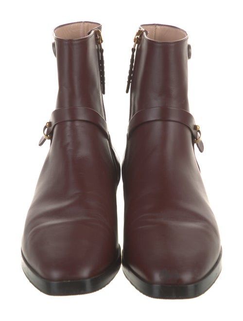 Gucci Double G Logo Leather Moto Boots