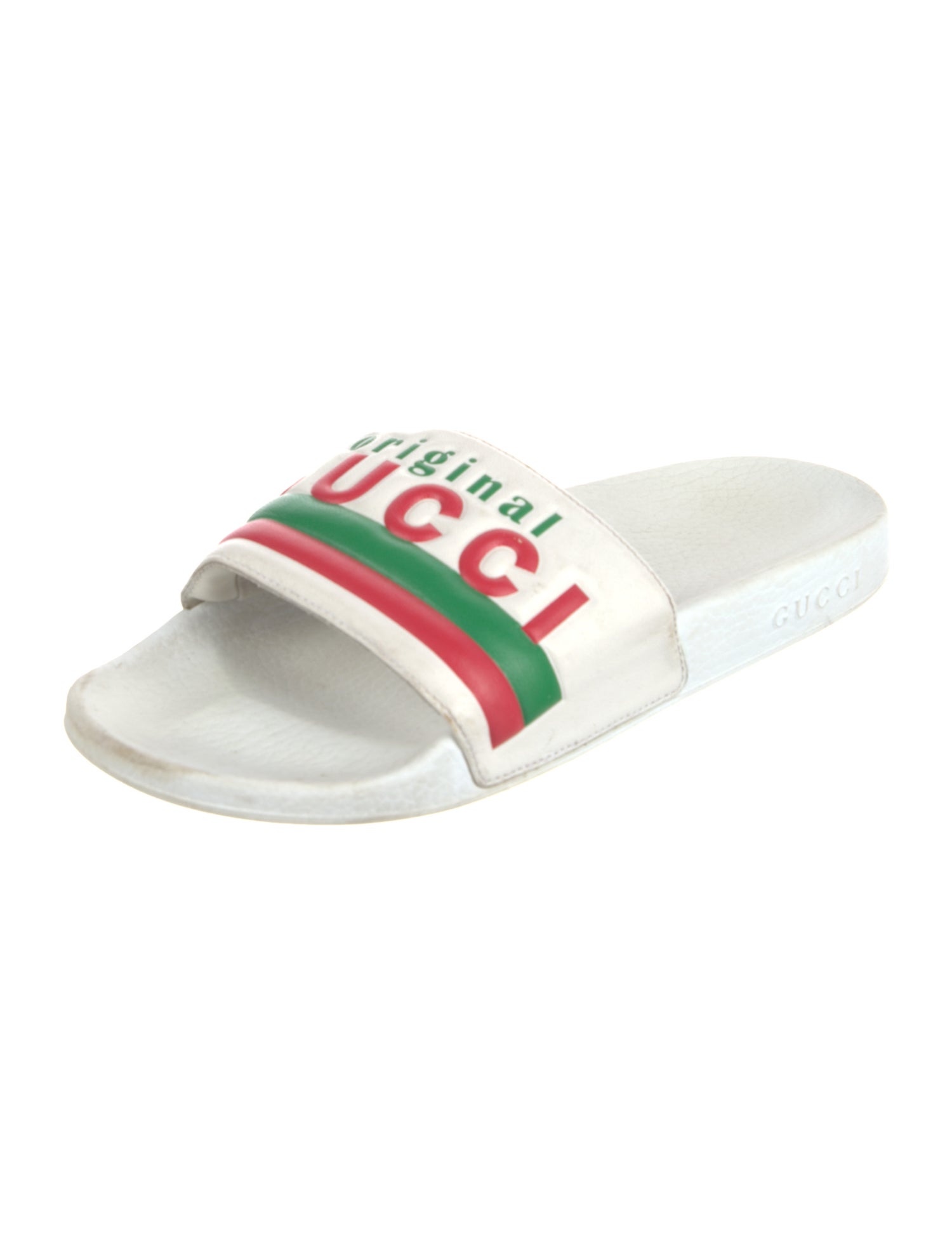 Gucci Web Accent Leather Slides