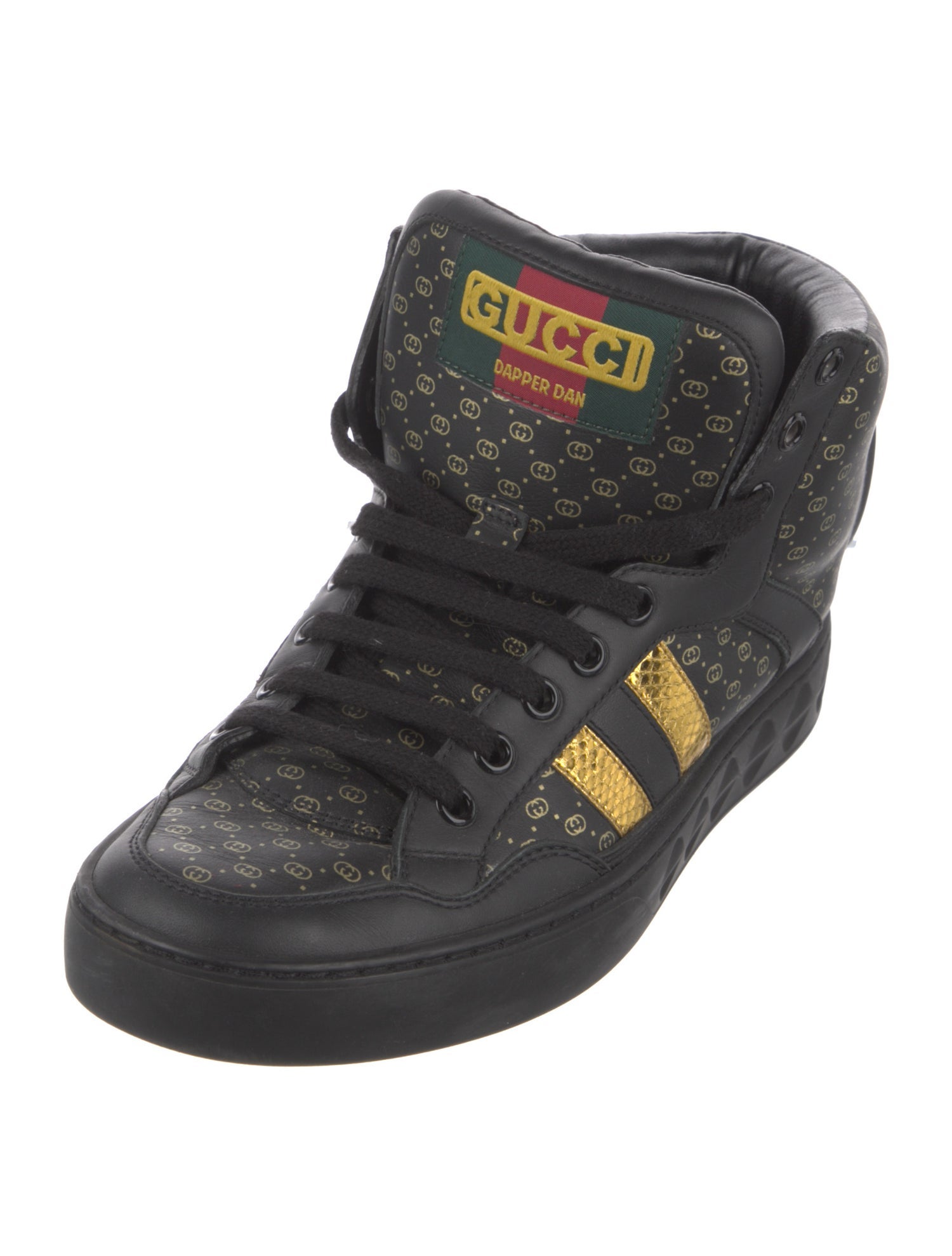 Gucci Web Accent Leather Sneakers