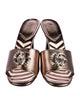 Gucci Double G Logo Leather Slides