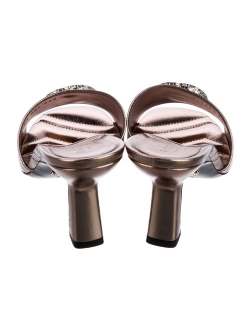 Gucci Double G Logo Leather Slides