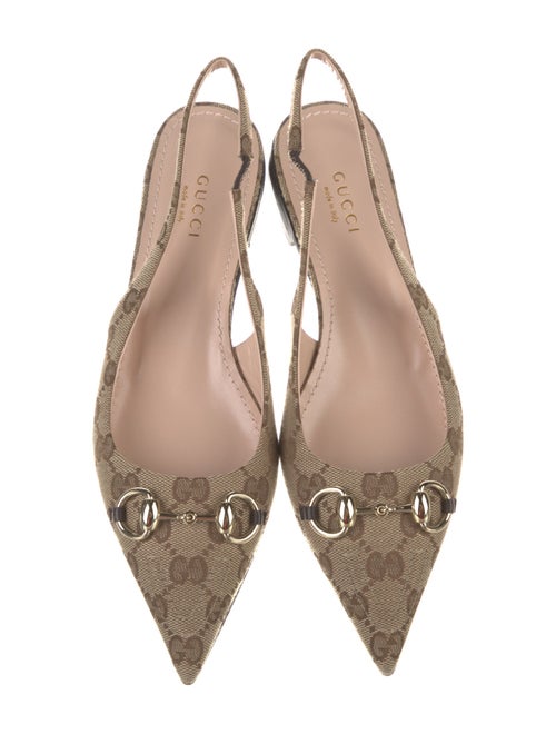 Gucci GG Canvas Canvas Slingback Flats