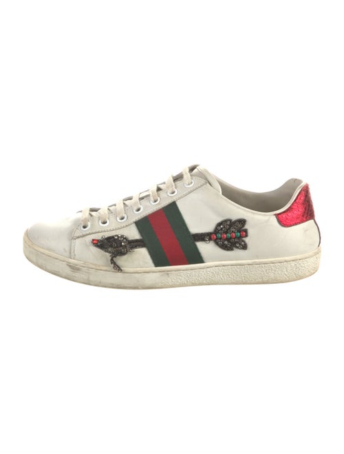 Gucci Web Accent Leather Sneakers