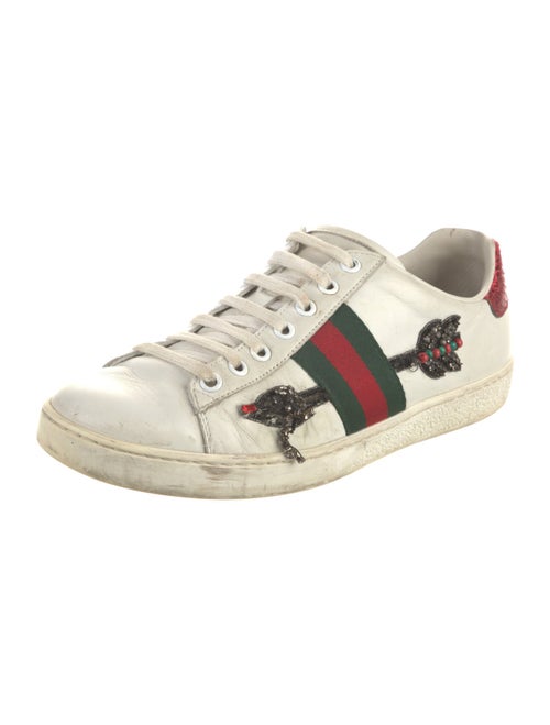 Gucci Web Accent Leather Sneakers