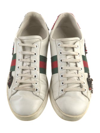 Gucci Web Accent Leather Sneakers
