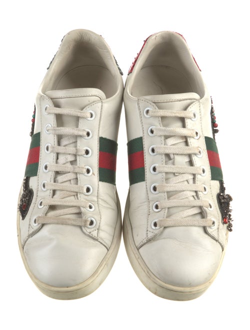 Gucci Web Accent Leather Sneakers