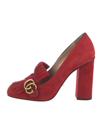 Gucci Double G Logo Suede Pumps