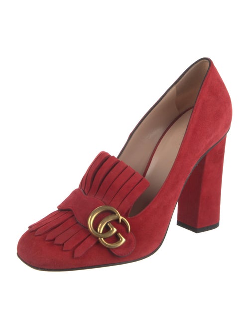 Gucci Double G Logo Suede Pumps