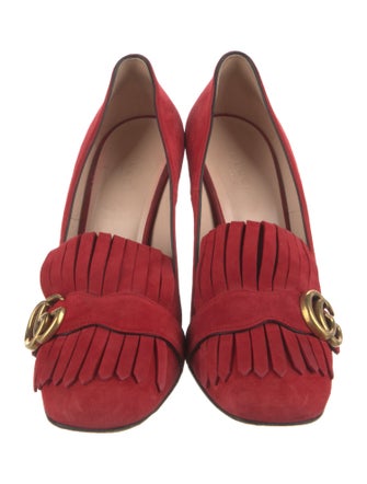 Gucci Double G Logo Suede Pumps