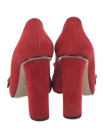 Gucci Double G Logo Suede Pumps