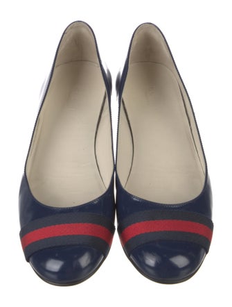 Gucci Web Accent Leather Flats