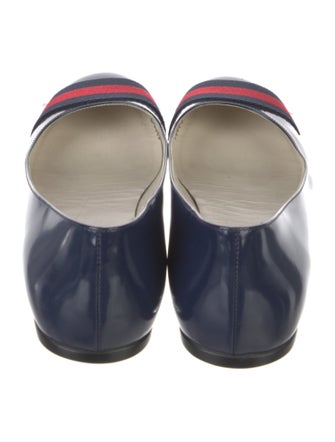 Gucci Web Accent Leather Flats