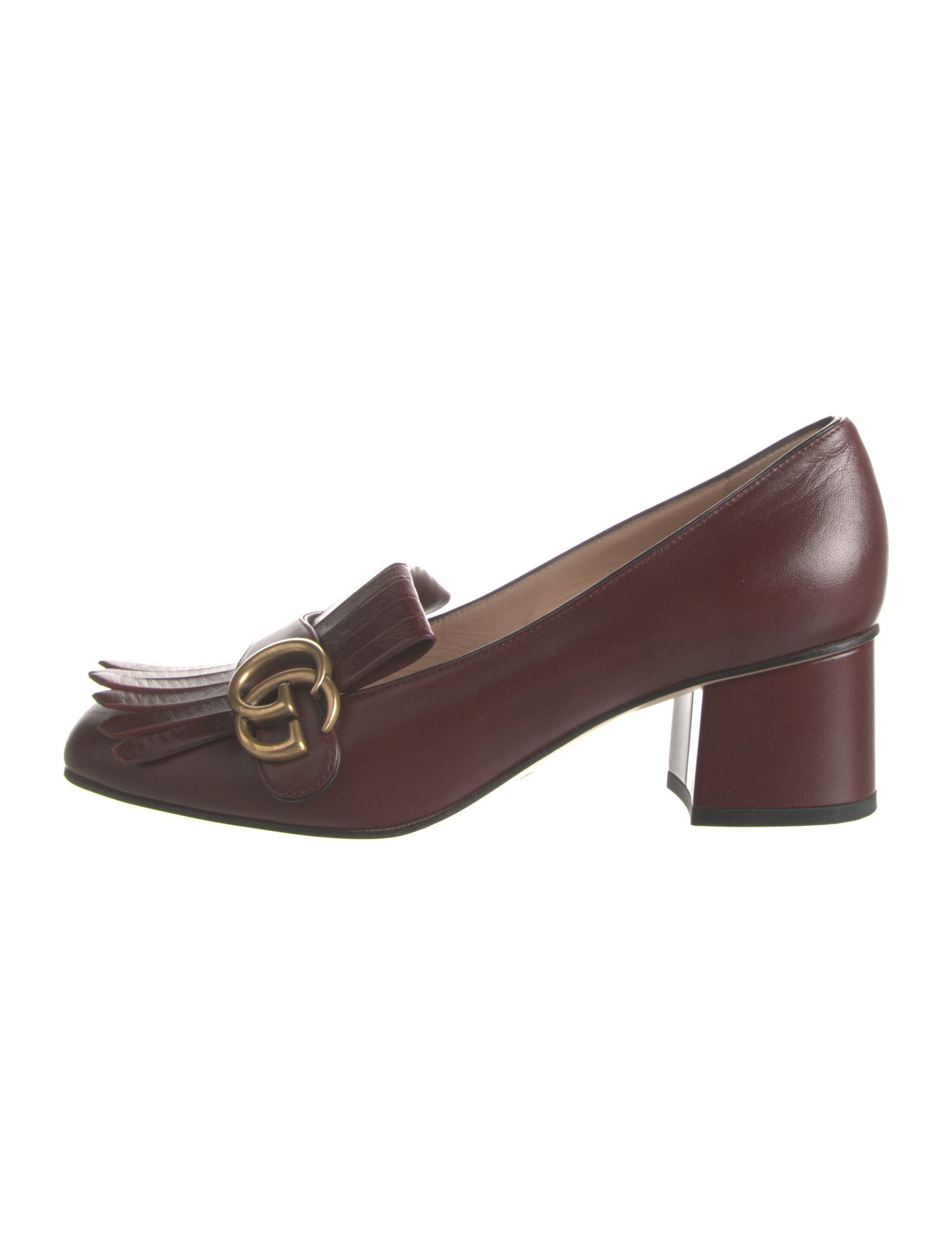 Gucci Double G Logo Leather Pumps