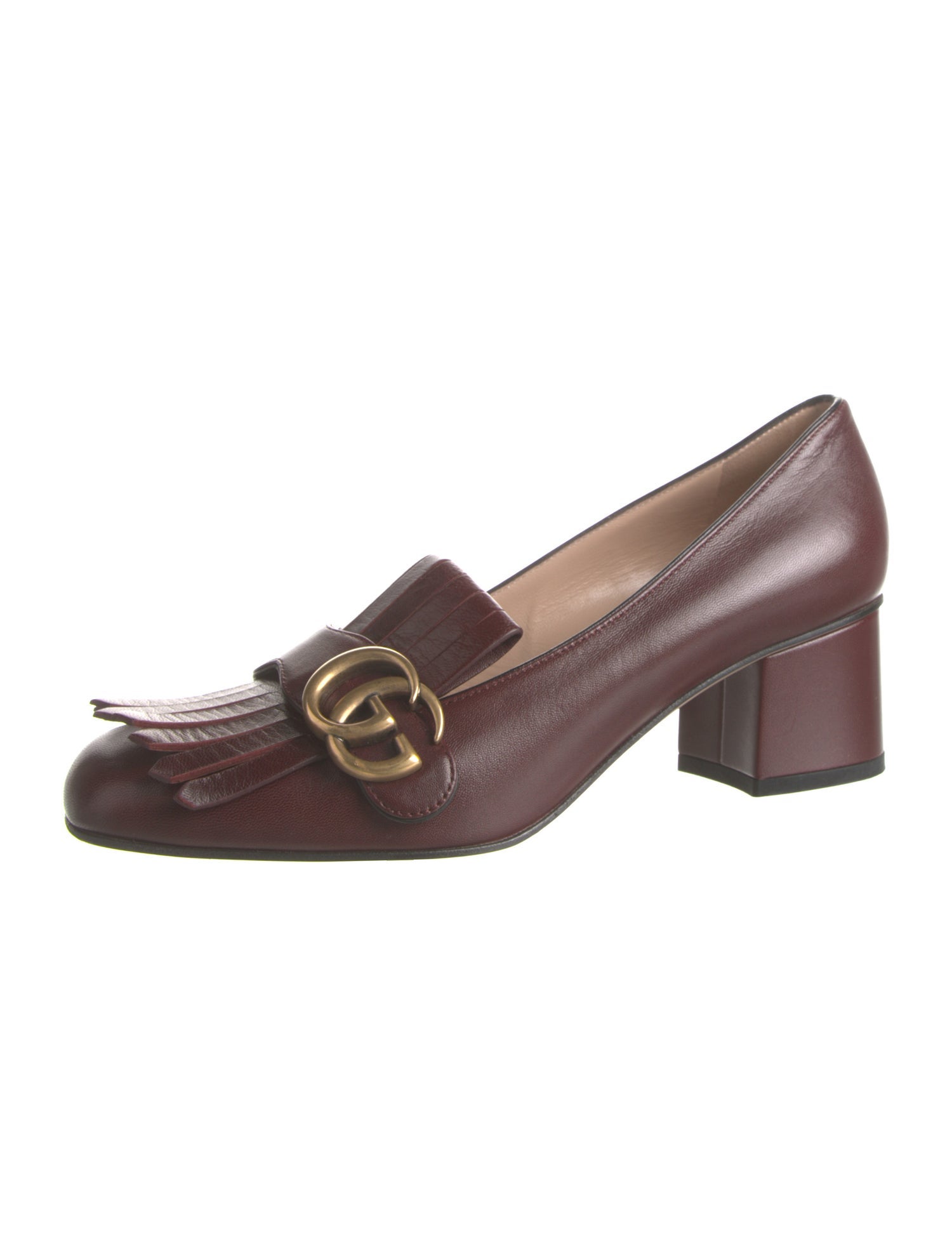 Gucci Double G Logo Leather Pumps