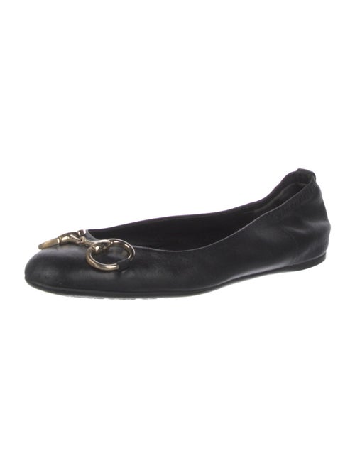 Gucci Horsebit Accent Leather Ballet Flats