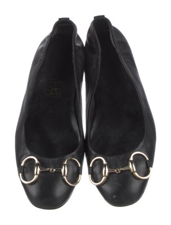 Gucci Horsebit Accent Leather Ballet Flats