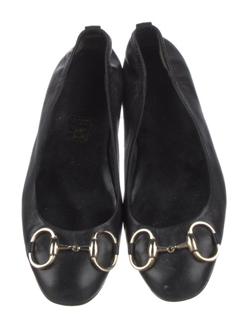 Gucci Horsebit Accent Leather Ballet Flats
