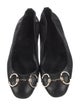 Gucci Horsebit Accent Leather Ballet Flats