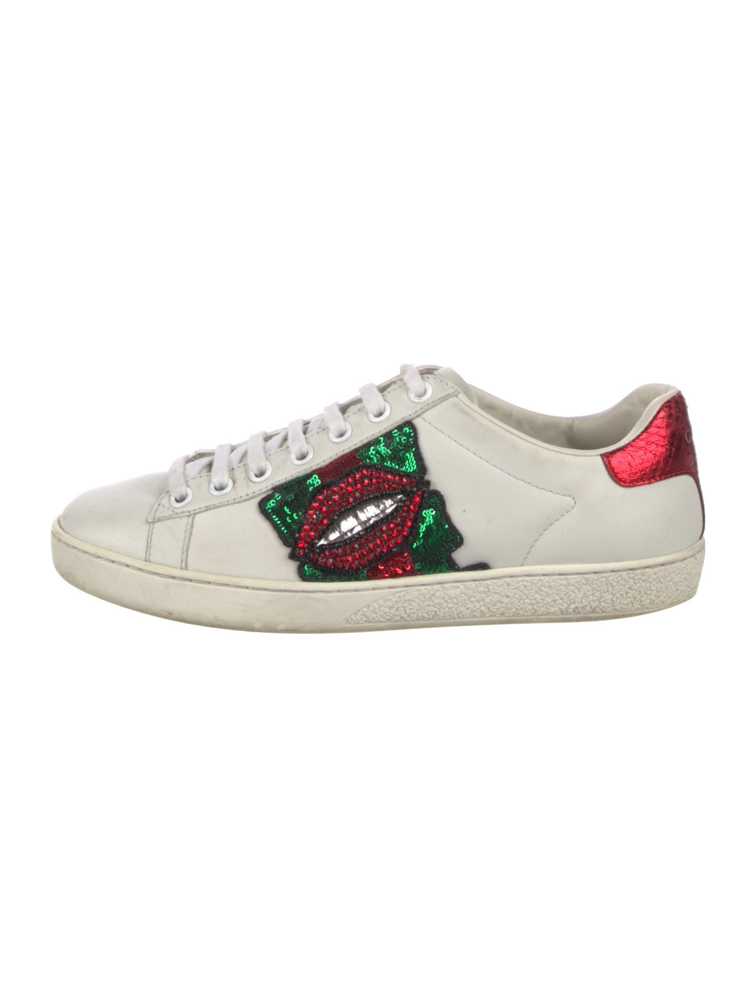 Gucci Web Accent Leather Sneakers
