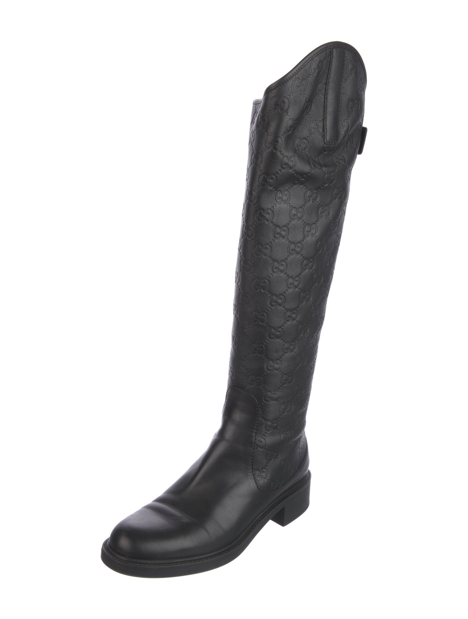 Gucci GG Signature Leather Riding Boots
