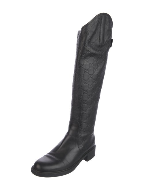 Gucci GG Signature Leather Riding Boots