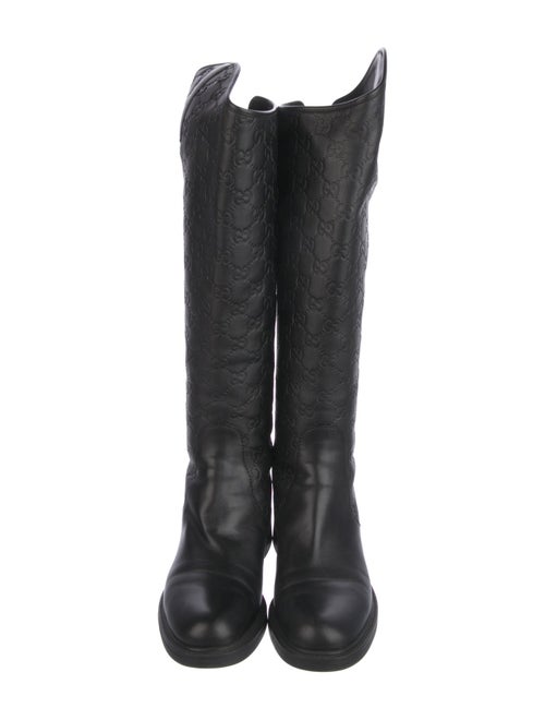 Gucci GG Signature Leather Riding Boots