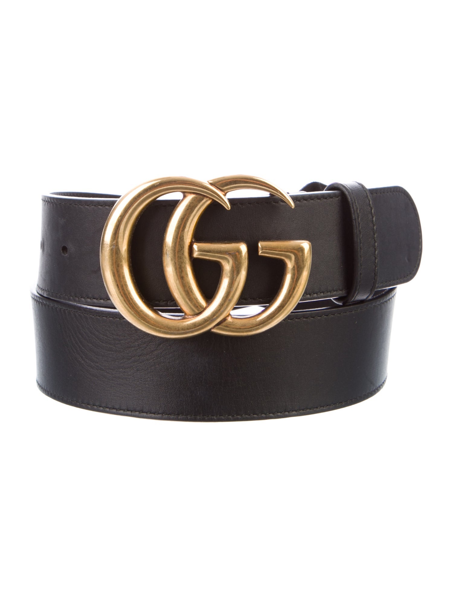 Gucci Double G Logo Leather Belt