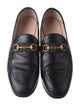 Gucci Web Accent Leather Loafers
