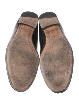 Gucci Web Accent Leather Loafers