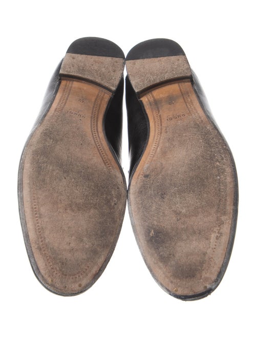 Gucci Web Accent Leather Loafers